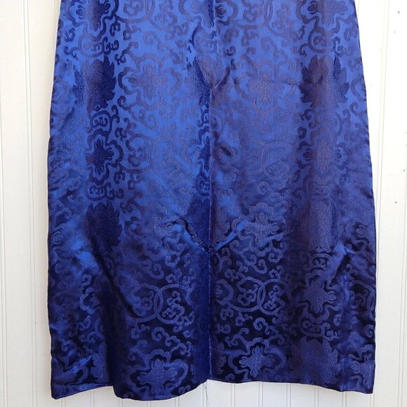 Long Tall Sally Blue Sheath Dress Swing Jacket Size 18 Tall Asian Inspired MOB - Picture 7 of 13